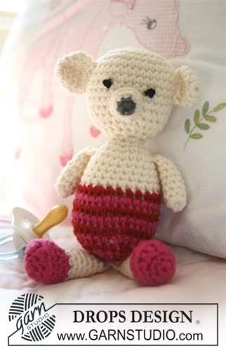 Bild på Amigurumi virkad DROPS nalle i Merino Extra Fine