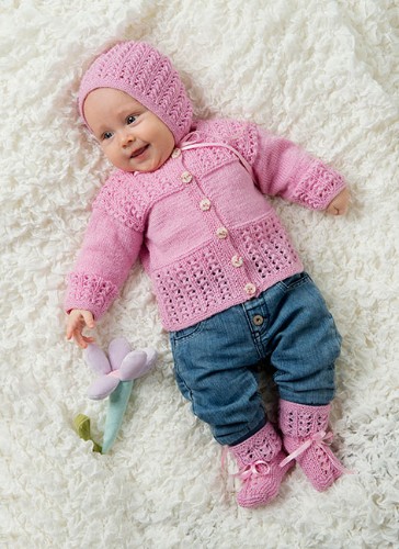 Bild på Babyset med mönster i Baby merino