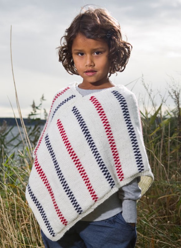 Bild på "Pippi" Poncho i (Ragg Soft), Drops Baby Merino