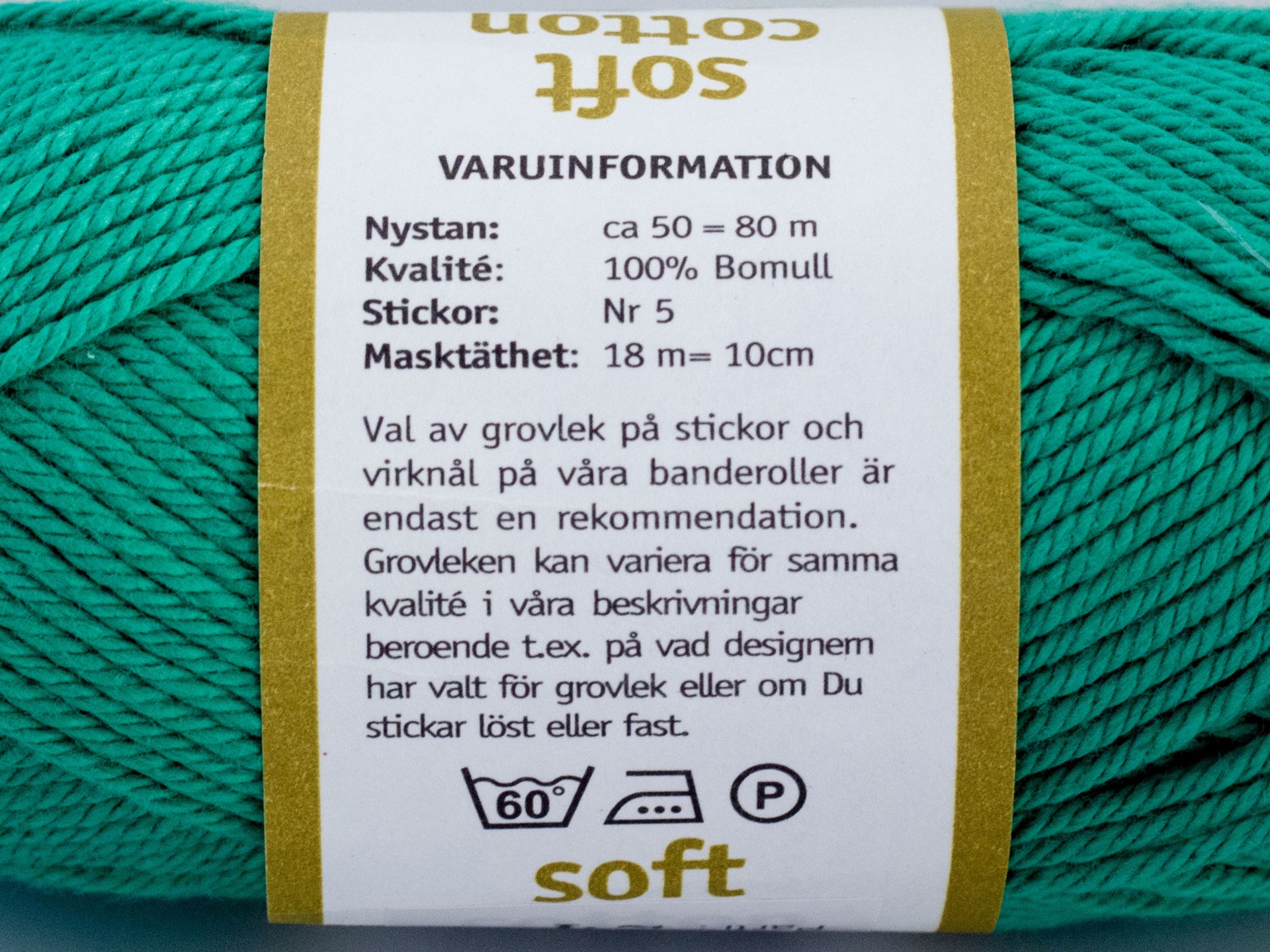 Soft cotton, bomullsgarn - 50 g. Ca 80 m. - Slöjd-Detaljer