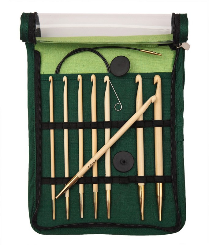 Bild på Tunisiska virknålar Bamboo Set/ändstickor 3,50-8,00mm