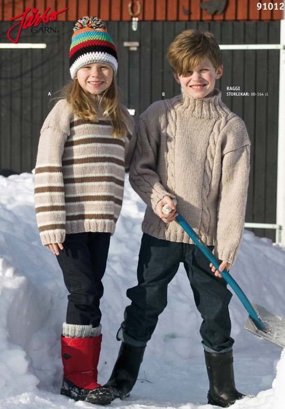 Bild på Stickmönster till jumper i två olika design stickad i Raggi