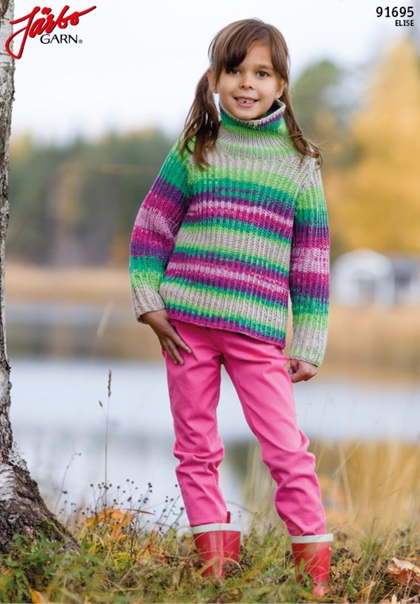 Bild på Stickmönster till patentstickad barntröja i Elise