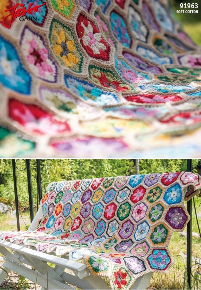 Bild på ’FLORA’ – VIRKAD PLÄD  I SOFT COTTON