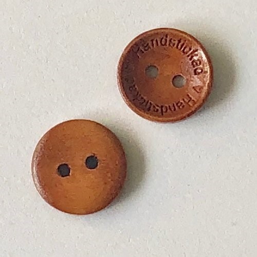 Bild på Knapp Cognac "Handstickad" 15mm