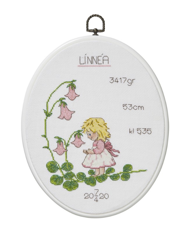 Bild på Barn med blommor i rosa toner - flexitavla