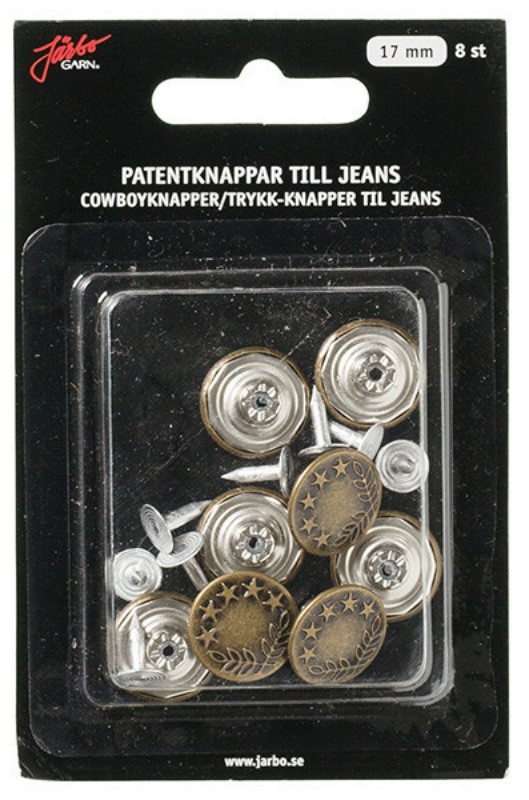 Bild på Patentknappar oxyd jeans 17mm 8st