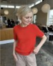 Bild på ”POPPY TEE” TV4 Nyhetsmorgon, Jenny Strömstedt tröja i en tråd Sunday och en tråd Tynn Silk Mohair