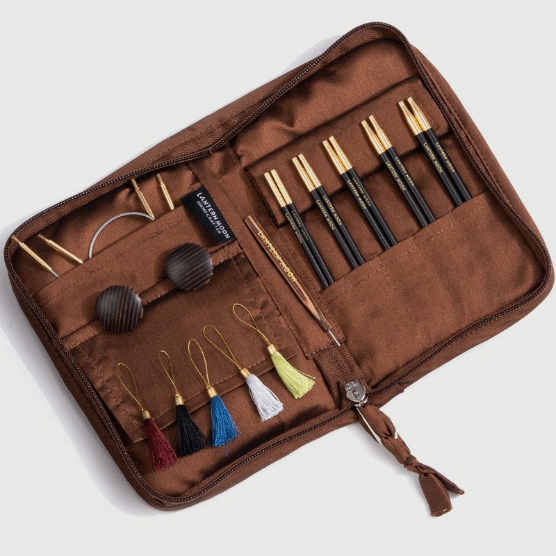 Bild på Ebony Heritage - set med korta ändstickor (4 par, 10 cm) och tillbehör