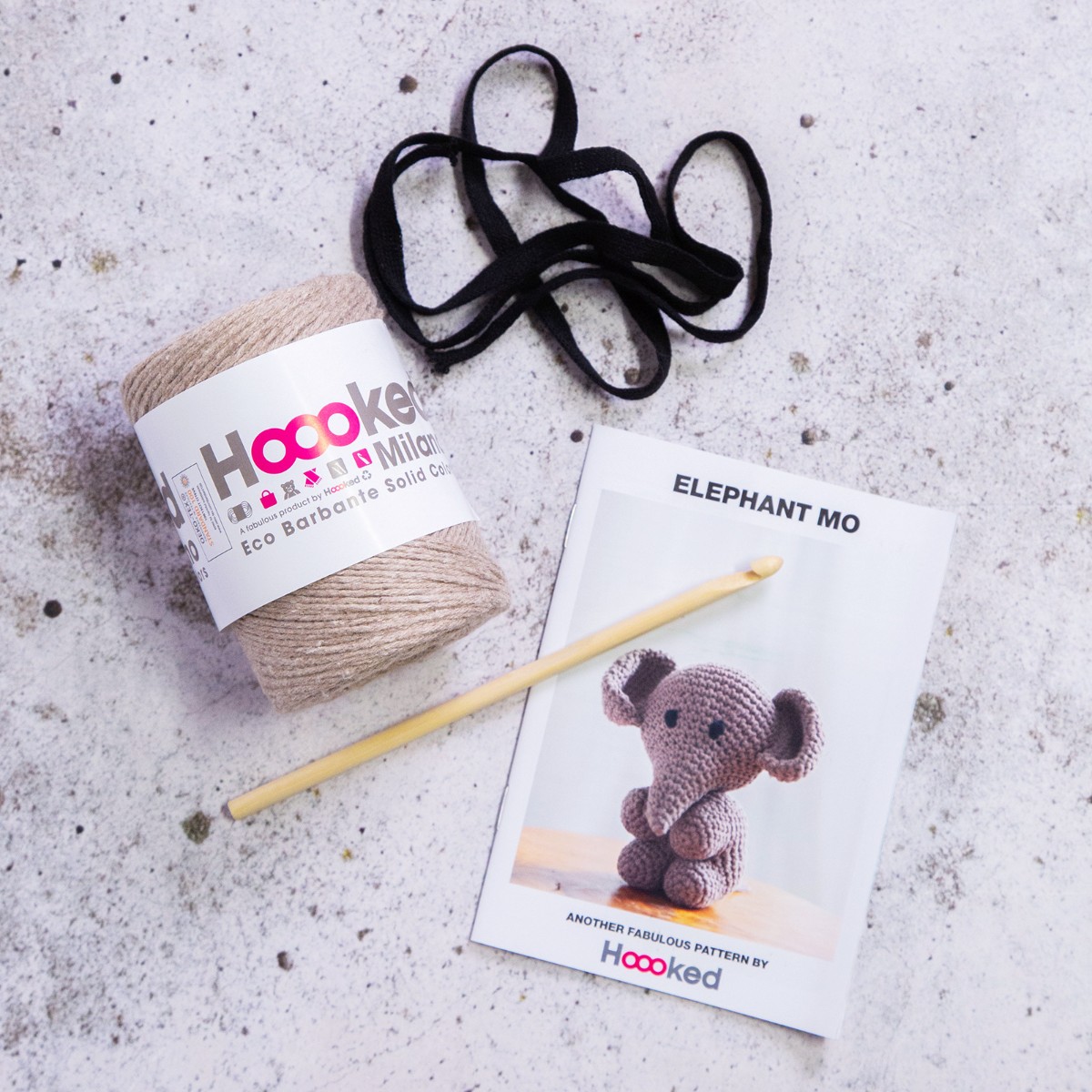 Bild på DIY Crochet Kit Elephant Mo Eco Barbante Taupe