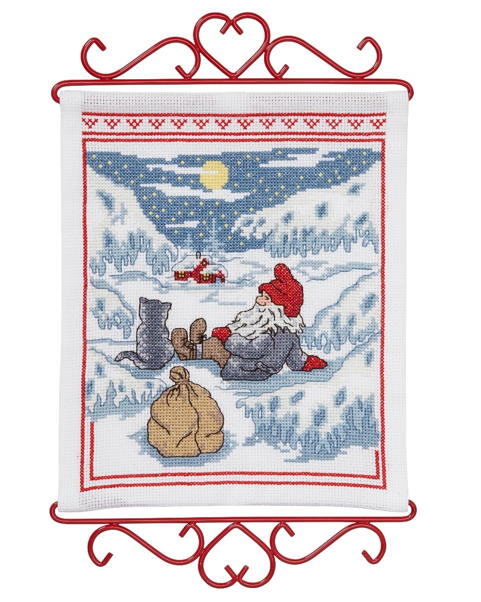 Bild på Tomte och katt i månsken - vepa