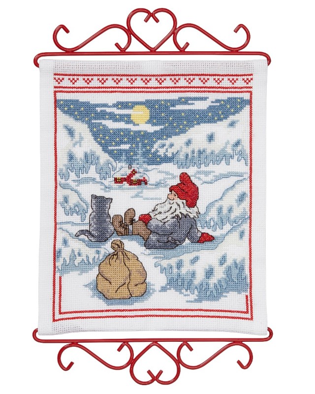 Bild på Tomte och katt i månsken - vepa