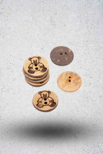 Bild på Knapp Teddybjörn kokosnöt 15mm
