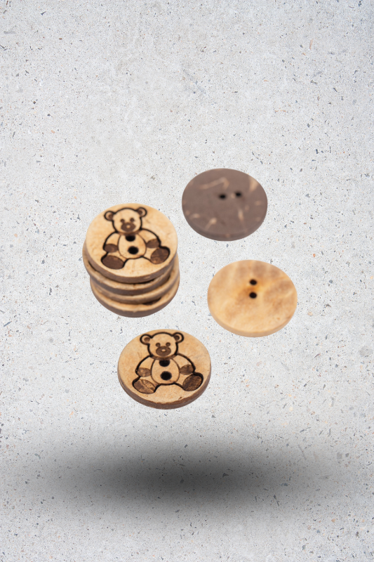 Bild på Knapp Teddybjörn kokosnöt 15mm