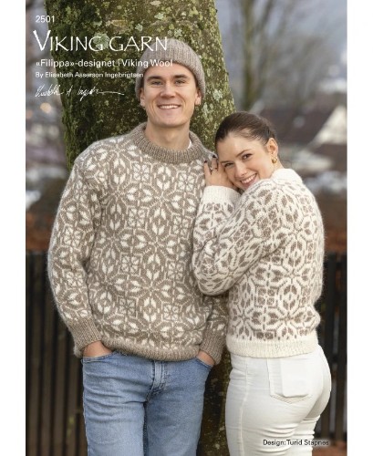 Bild på Mönsterkatalog 2501 stickad i Viking Wool