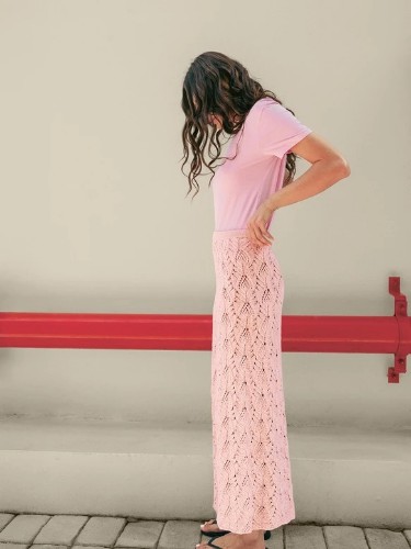 Bild på "Summer skirt kort och lång och top" stickad i Tynn Line 2504-3a+b+c