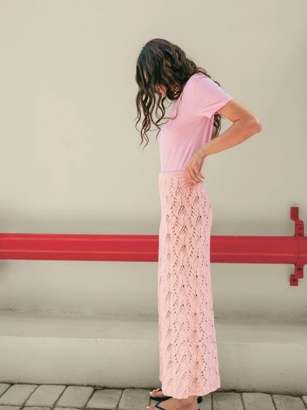 Bild på "Summer skirt kort och lång och top" stickad i Tynn Line 2504-3a+b+c
