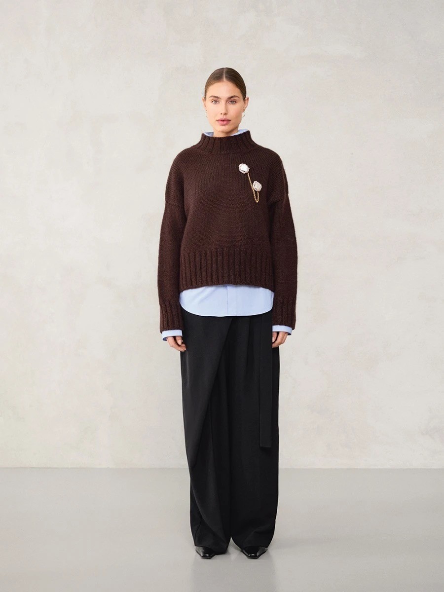 Bild på "MINDY SWEATER CHUNKY EDITION" stickad i Peer Gynt och Tynn Silk Mohair 2507-5