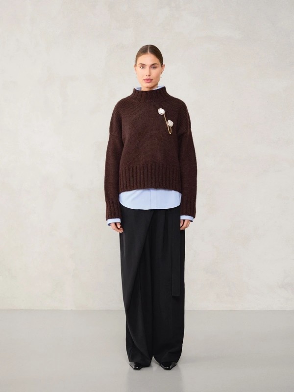 Bild på "MINDY SWEATER CHUNKY EDITION" stickad i Peer Gynt och Tynn Silk Mohair 2507-5