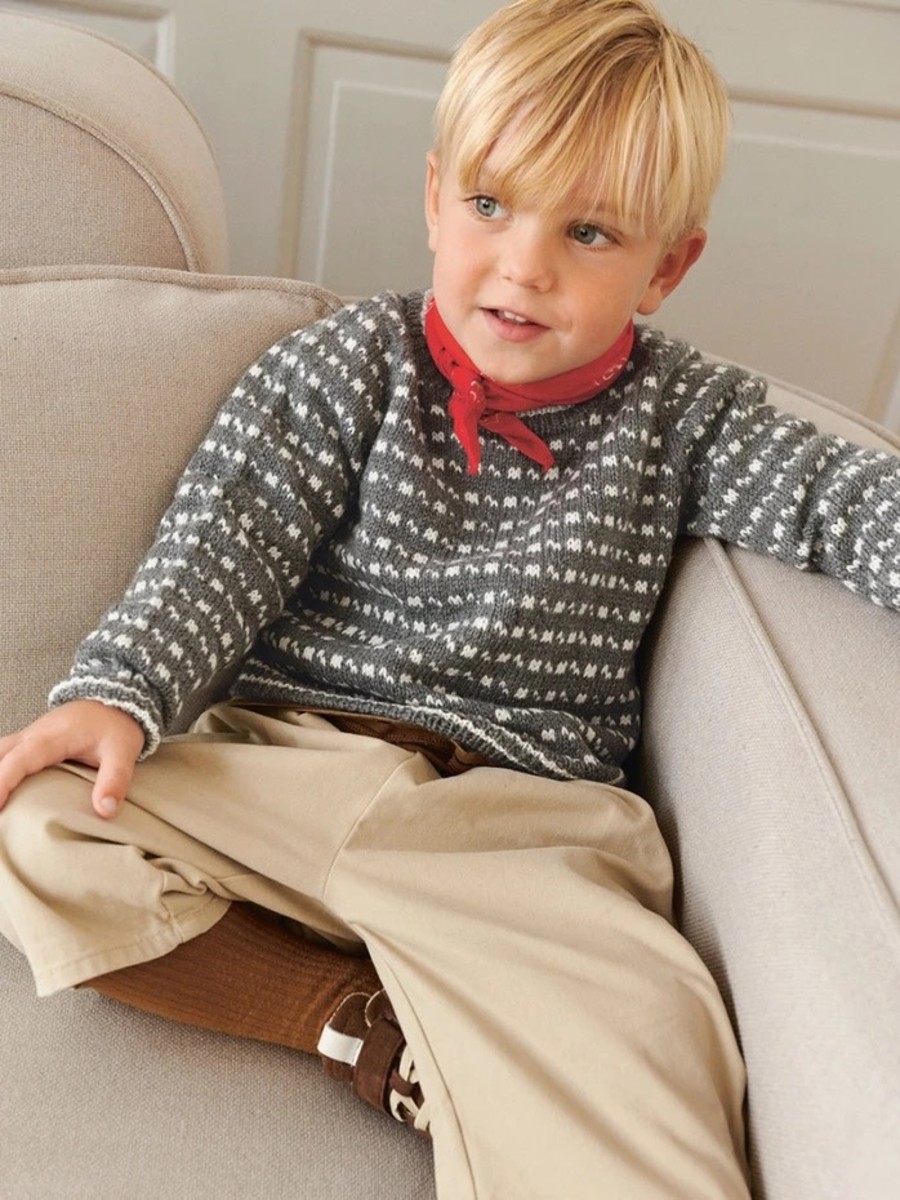 Bild på "ISLENDER GENSER BABY" stickad i Babyull Lanett 2512-3a