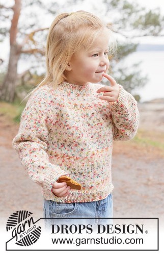Bild på "Sunset Sprinkles Sweater" stickad i Drops Fiesta 50-13