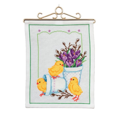 Bild på Kycklingar med lila blommor – Vepa