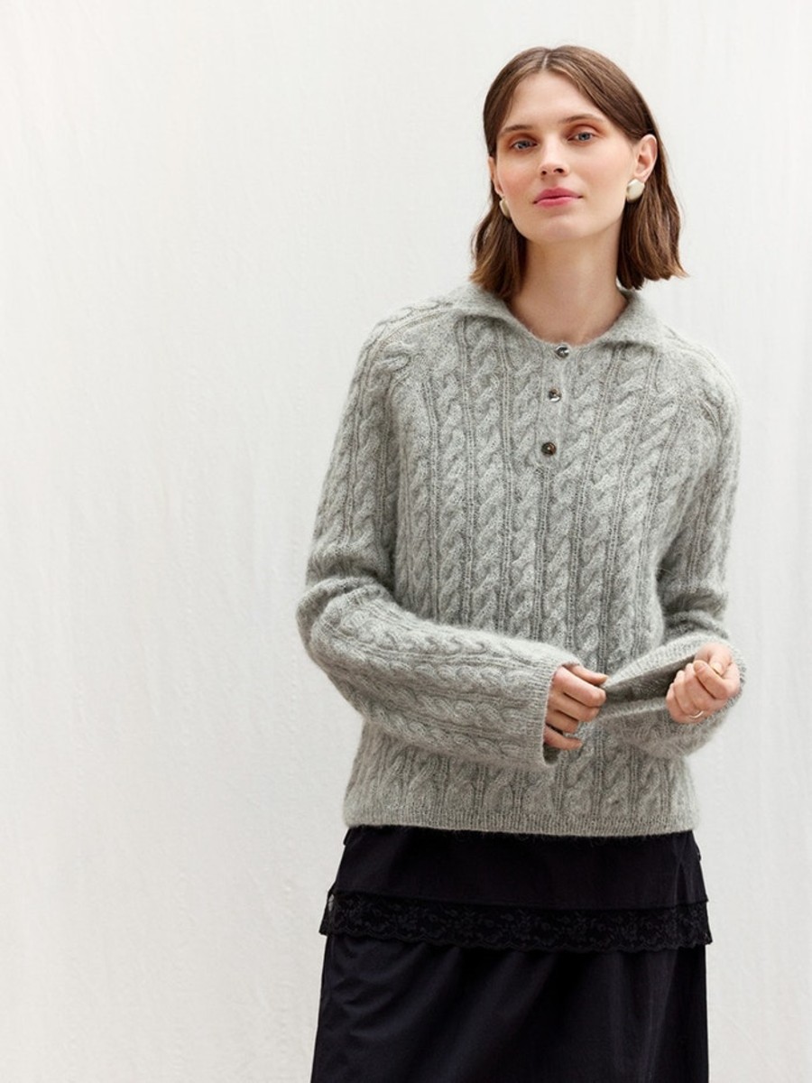 Bild på "AMBER SWEATER" stickad i Primo Tynn Silk Mohair och Alpakka Följetråd 2606-3