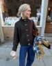 Bild på "HANNAH JACKET" stickad i Atlas mönster från PetiteKnit